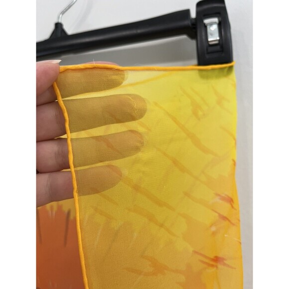 Vintage Burmel Scarf Sunflower Sheer Square Hand Rolled 22" - Picture 4 of 5